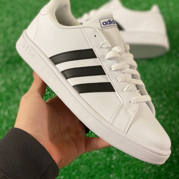 adidas | Shoes | Adidas Grand Court Base Low Mens Casual Shoes White Black  Ee794 New Multi Sz | Poshmark